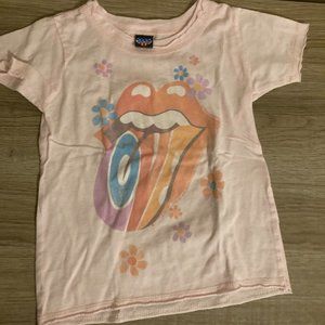 Junk Food Light Pink Rolling Stones Graphic T Shirt 6-12 Months GUC Vintage Feel